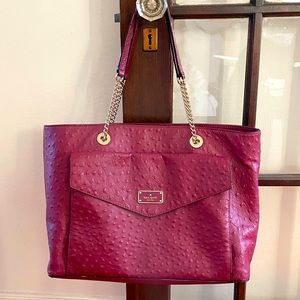 Kate Spade Deep red Ostrich Skin Tote